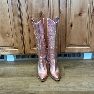 GB Metallic Pink Western Style Boots